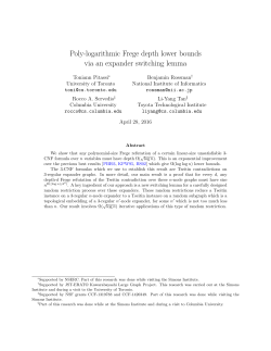 Poly-logarithmic Frege depth lower bounds via an expander