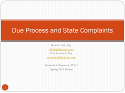 Due Process and State Complaints