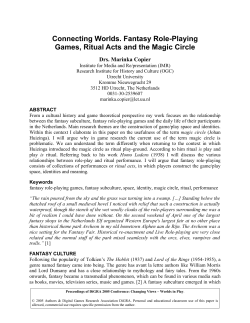 Connecting Worlds. Fantasy Role-Playing Games, Ritual