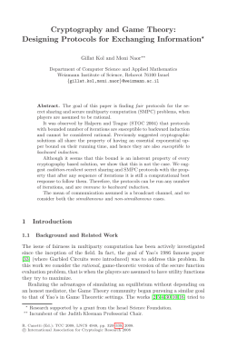Cryptography and Game Theory: Designing Protocols for