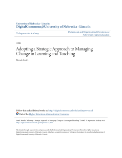 Adopting a Strategic Approach to Managing Change in Learning