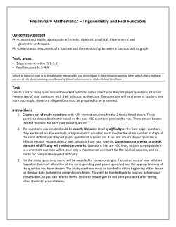 Preliminary Trigonometry and Real Functions