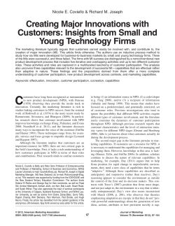 Creating Major Innovations with Customers: Insights from Small and
