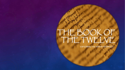 The Book of the Twelve - Williamsburg Baptist Church