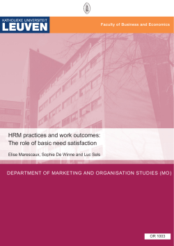 HRM practices and work outcomes: The role of basic need