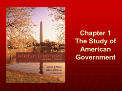 Chapter 1 The Study of American Government