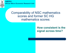 Comparability of NSC mathematics scores and former SC HG