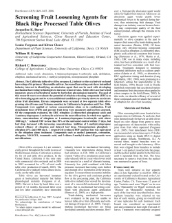 Screening Fruit Loosening Agents for Black Ripe Processed Table