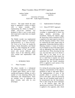 Phase-Vocoders: Direct FFT/IFFT Approach