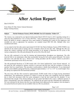 After Action Report - Patriot Ordnance Factory