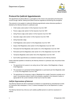 Protocol for Judicial Appointments