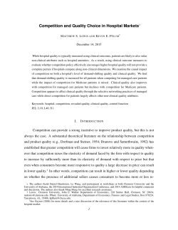 Competition and Quality Choice in Hospital