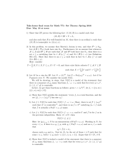 Take-home final exam for Math 771: Set Theory