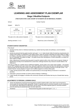 LEARNING AND ASSESSMENT PLAN: modified