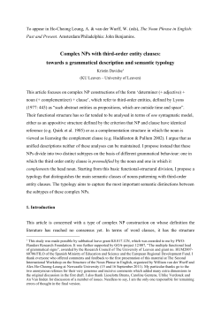 Complex NPs with third-order entity clauses - Lirias