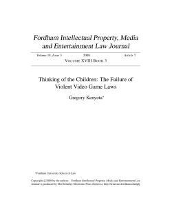 Thinking of the Children: The Failure of Violent Video Game Laws