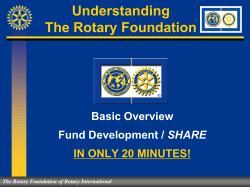 Power Point on Understanding Matching Grants through the Rotary