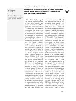 Monoclonal antibody therapy of T cell lymphoma: single agent trials