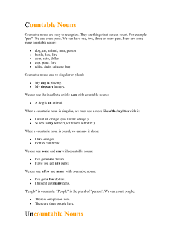 Countable Nouns - e