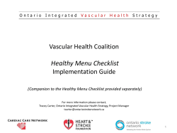 Ontario Integrated Vascular Health Strategy