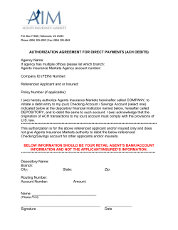 Authorization Agreement For Direct Payments