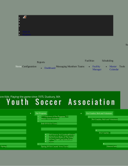 Coach Website Access Manual - Duxbury Youth Soccer Association