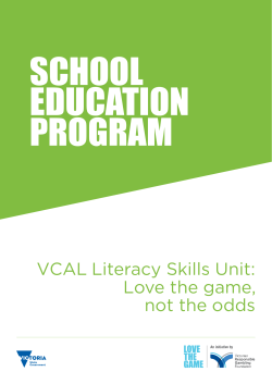 Love the game, not the odds - Victorian Responsible Gambling