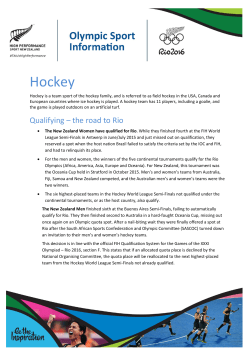 Hockey - High Performance Sport New Zealand