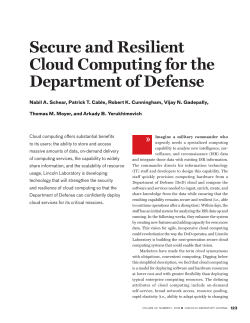 Secure and Resilient Cloud Computing for the Department of Defense