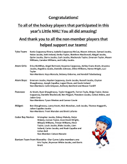 Congratulations! To all of the hockey players that participated in this