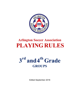 PLAYING RULES 3 and 4 Grade - Arlington Soccer Association