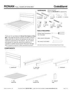 hardware tools required components ronan full, queen or king bed