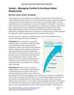 Managing Conflict in the Buyer-Seller Relationship