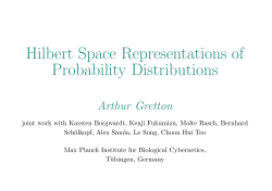 Hilbert Space Representations of Probability Distributions