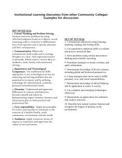 Institutional Learning Outcomes from other Community Colleges