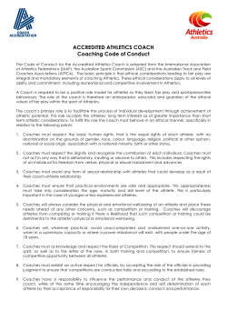 ACCREDITED ATHLETICS COACH Coaching Code of Conduct