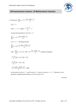 25 Mathematical induction - Cambridge Resources for the IB Diploma