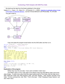 Conducting a Path Analysis with SAS Proc Calis