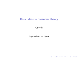 Basic ideas in consumer theory