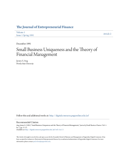 Small Business Uniqueness and the Theory of Financial Management