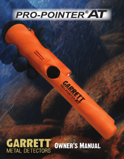 Pro Pointer AT Manual - Garrett Metal Detectors