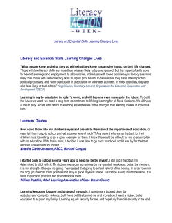 Literacy Action Week Literacy and Empowerment