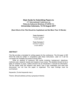 Style Guide for Submitting Papers PAHMI 11