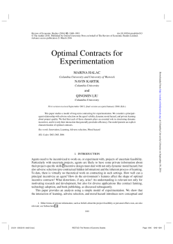 Optimal Contracts for Experimentation