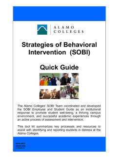 Strategies of Behavioral Intervention (SOBI) Quick Guide