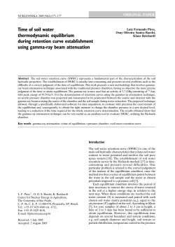 Time of soil water thermodynamic equilibrium during retention curve