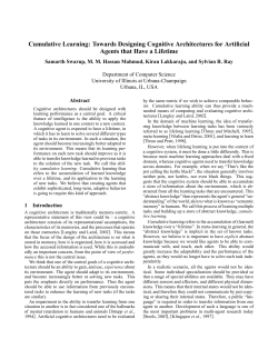 Cumulative Learning: Towards Designing Cognitive Architectures