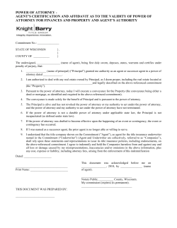 power of attorney affidavit