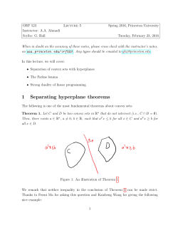 1 Separating hyperplane theorems