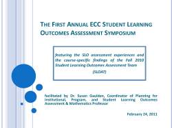 The Plan for Faculty-Led, Course-Level, Student Learning Outcomes